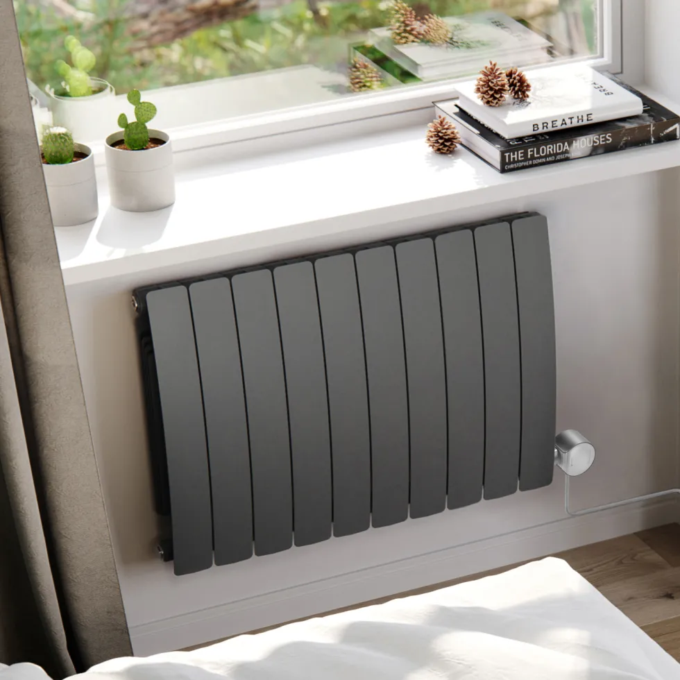 Terma Bergamo Electric Single Panel Horizontal Radiator with VEO Wi-Fi Controlled Heating Element