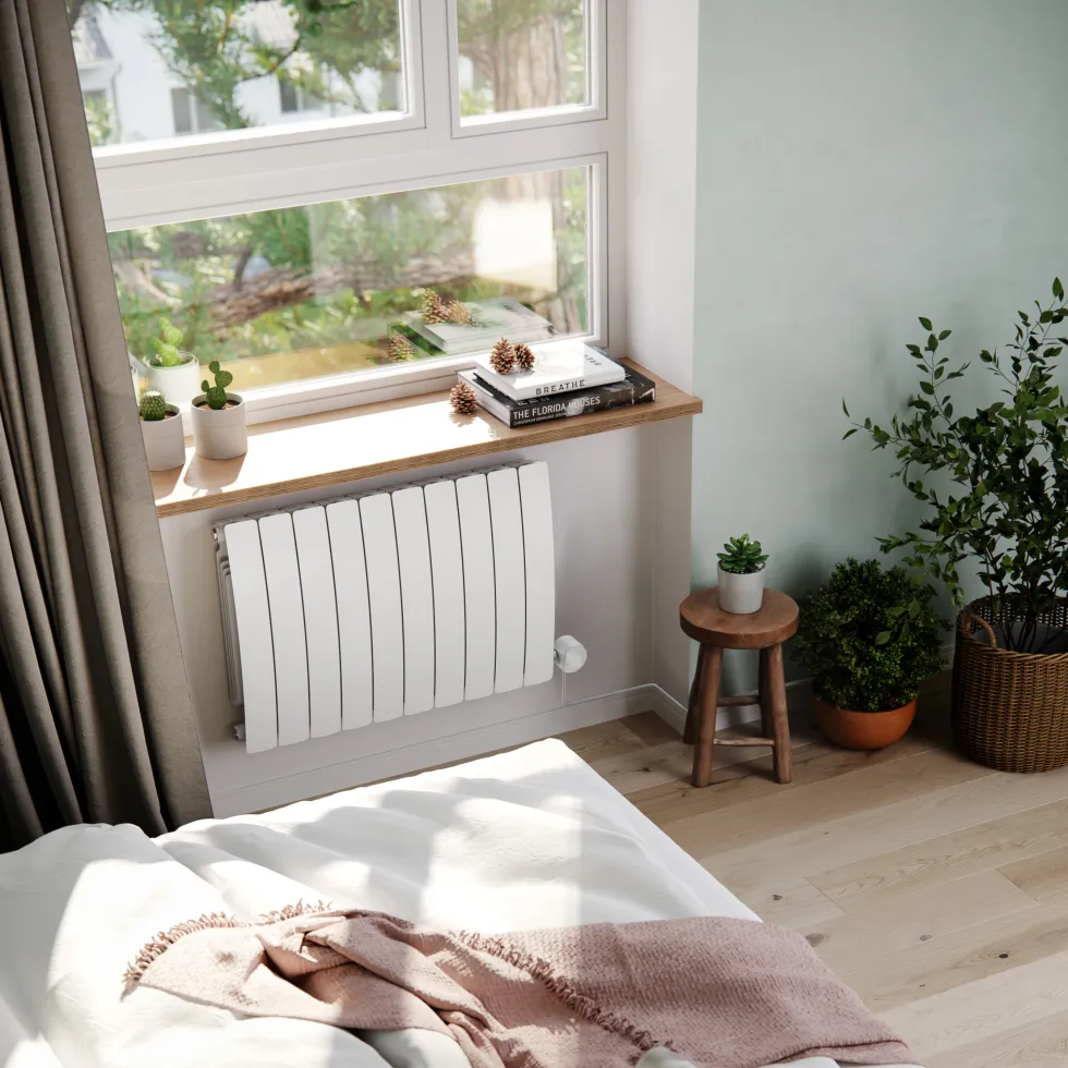 Terma Bergamo Electric Single Panel Horizontal Radiator with VEO Wi-Fi Controlled Heating Element