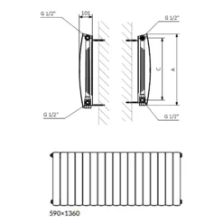 Terma Bergamo Single Panel Horizontal Radiator - 3 Sizes
