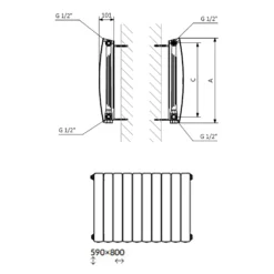 Terma Bergamo Single Panel Horizontal Radiator - 3 Sizes