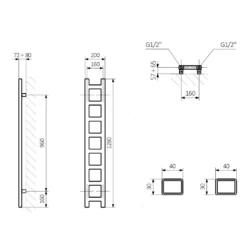 Terma Easy Matt Black Heated Towel Rail - 3 Sizes