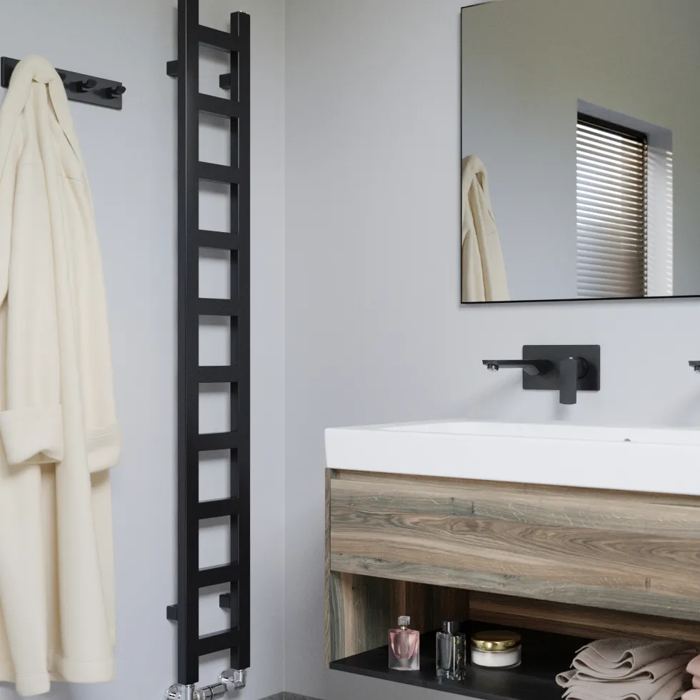 Terma Easy Matt Black Heated Towel Rail - 3 Sizes