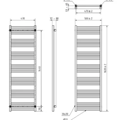 Terma Fiona Electric Heated Towel Rail with SIM Heating Element