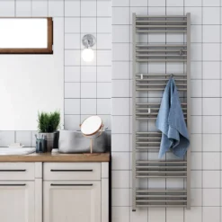 Terma Fiona One Electric Heated Towel Rail with Heating Element - Sparkling Gravel - 4 Sizes