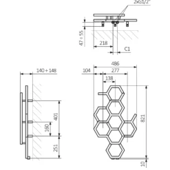 Terma Hex Steel Designer Vertical Radiator
