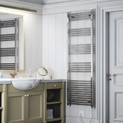 Terma Leo Chrome Electric Heated Towel Rail with Heating Element