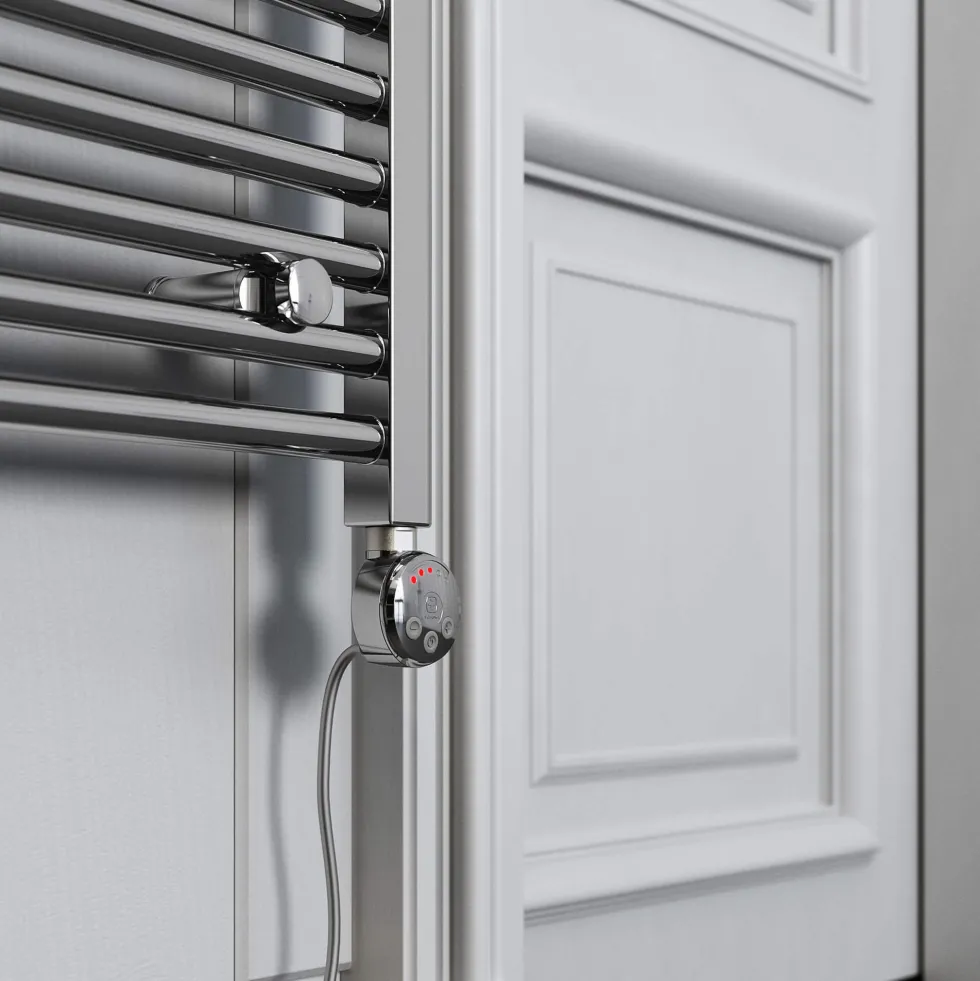 Terma Leo Chrome Electric Heated Towel Rail with Heating Element