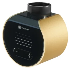 Terma Retro Brushed Brass Electric Heated Towel Rail with VEO Wi-Fi Controlled Heating Element