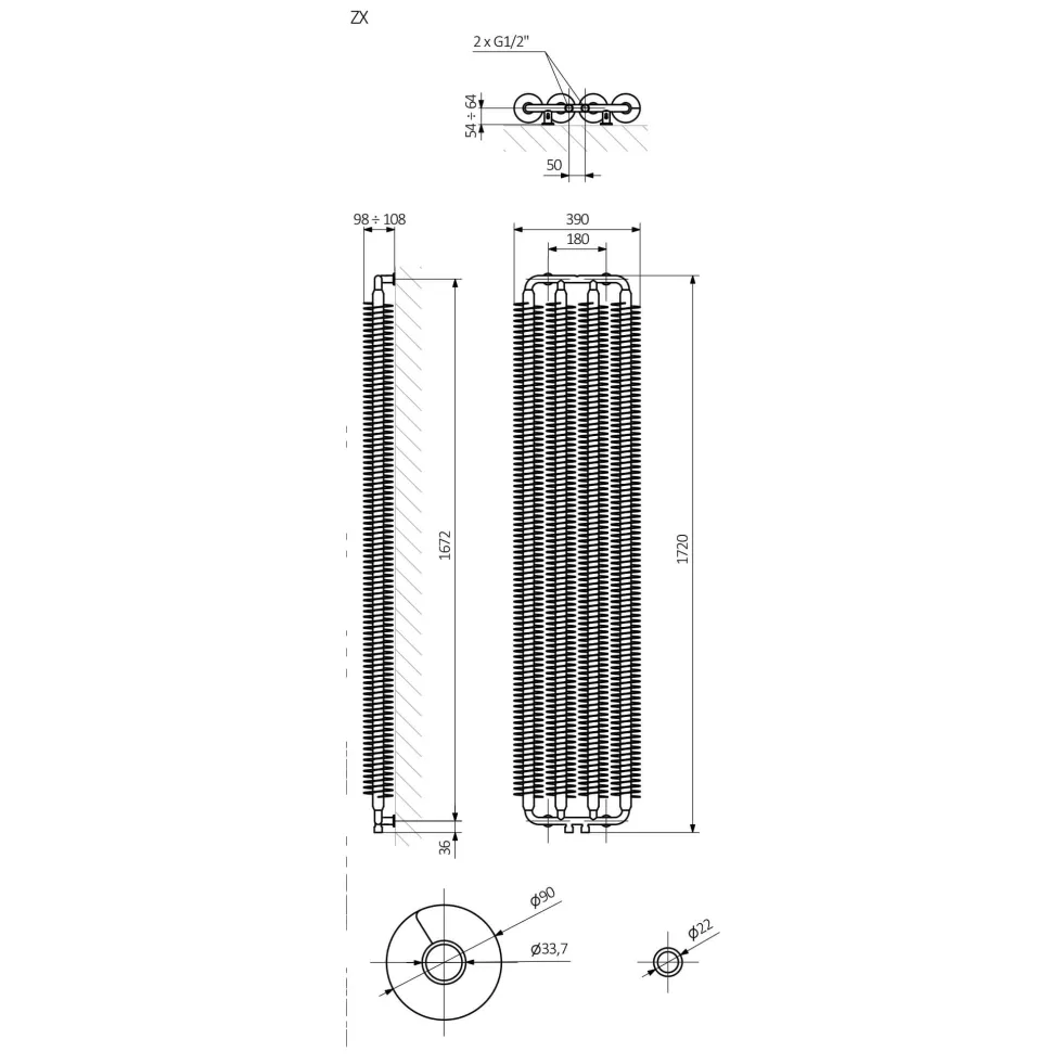 Terma Ribbon V Vertical Designer Radiator