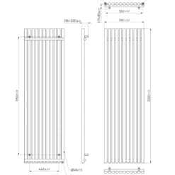 Terma Rolo Room E Single Panel 2000 x 590mm Electric Radiator with 1500W Wi-Fi Controlled VEO Heating Element