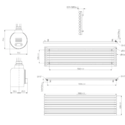 Terma Rolo Room E Single Panel 1800 x 480mm Electric Radiator with 1000W Wi-Fi Controlled VEO Heating Element