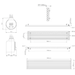 Terma Rolo Room E Single Panel 1800 x 370mm Electric Radiator with 800W Wi-Fi Controlled VEO Heating Element