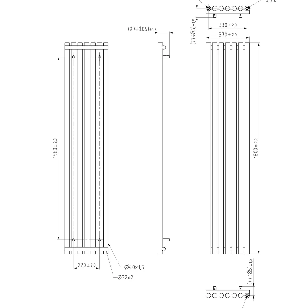 Terma Rolo Room Vertical or Horizontal Designer Single Panel Radiator