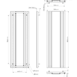 Terma Rolo Vertical Single Panel Mirror Radiator - 1800 x 590mm - 7 Colours