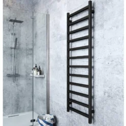 Terma Simple One Electric Heated Towel Rail with Heating Element - Heban Black
