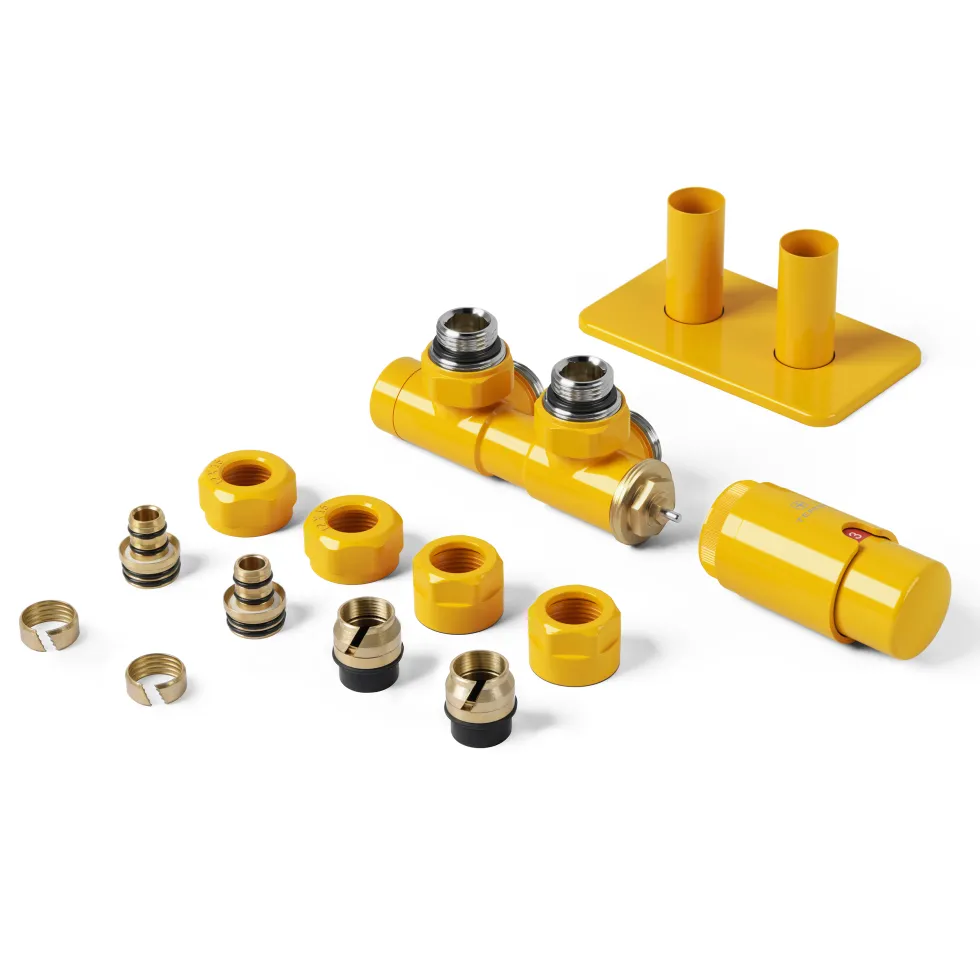 Terma Vario Twins All In One Integrated 50mm Valves with Pipe Masking Set