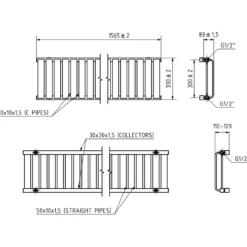 Terma Warp Room Double Panel Horizontal Radiator - 330 x 1565mm