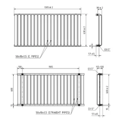 Terma Warp Room Double Panel 630 x 1305mm Electric Radiator with 1500W Wi-Fi Controlled VEO Heating Element