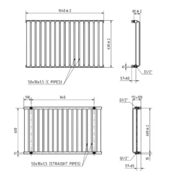 Terma Warp Room Double Panel 630 x 1045mm Electric Radiator with 1200W Wi-Fi Controlled VEO Heating Element