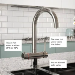 The Tap Factory Cromo Filtered Cold & Instant Boiling Water Tap with WRAS-Approved Boiler & Filter - Chrome