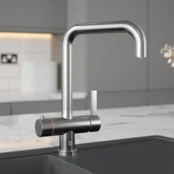 The Tap Factory Milo Filtered Cold & Instant Boiling Water Tap with WRAS-Approved Boiler & Filter - Brushed Steel
