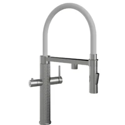 The Tap Factory Quilt Tube Chrome Pull Out Spray Boiling Water Kitchen Mixer with Filtered Cold Drinking Water & Coloured Spout