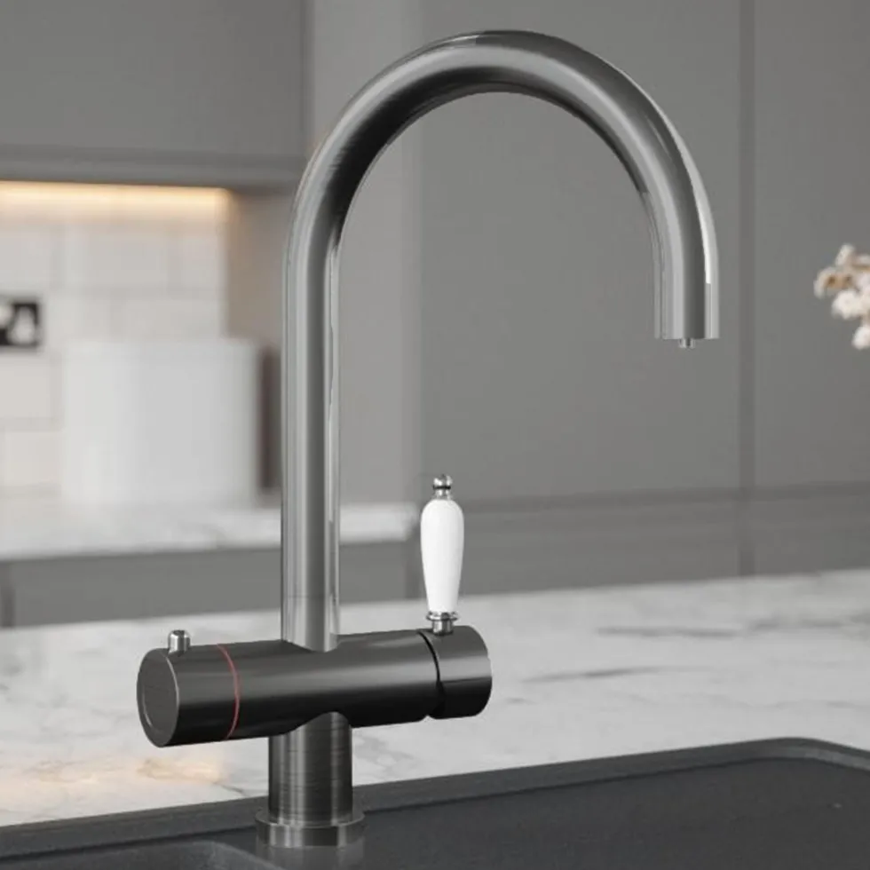 The Tap Factory Shaker Boiling Water Kitchen Mixer with Filtered Cold Drinking Water & Coloured Spout