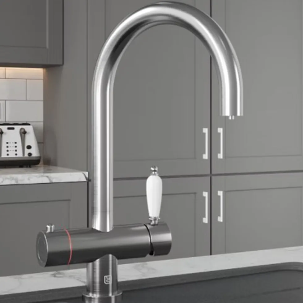 The Tap Factory Shaker Boiling Water Kitchen Mixer with Filtered Cold Drinking Water & Coloured Spout