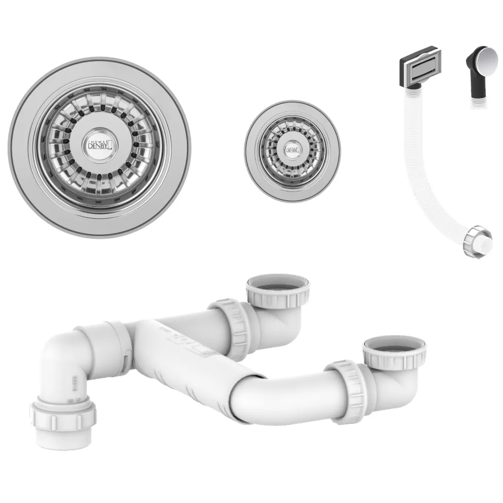 Thomas Denby 1.5 Bowl Deluxe Waste Kit - Chrome