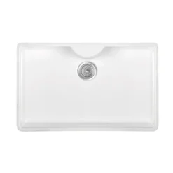 Thomas Denby Legacy Belfast 1 Bowl Gloss White Ceramic Kitchen Sink with Tap Ledge - 595 x 450mm