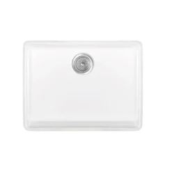 Thomas Denby Legacy Belfast 1 Bowl Gloss White Ceramic Kitchen Sink - 595 x 450mm
