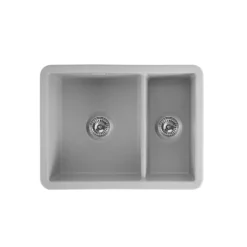 Thomas Denby Metro 1.5 Bowl Inset or Undermount Ceramic Kitchen Sink with Left Hand Main Bowl - 595 x 460mm