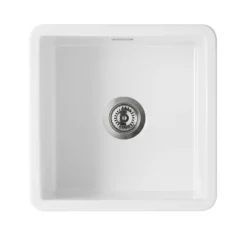 Thomas Denby Metro 1 Bowl Inset or Undermount Ceramic Kitchen Sink - 460 x 460mm