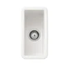 Thomas Denby Metro Half Bowl Inset or Undermount Gloss White Ceramic Kitchen Sink - 234 x 460mm