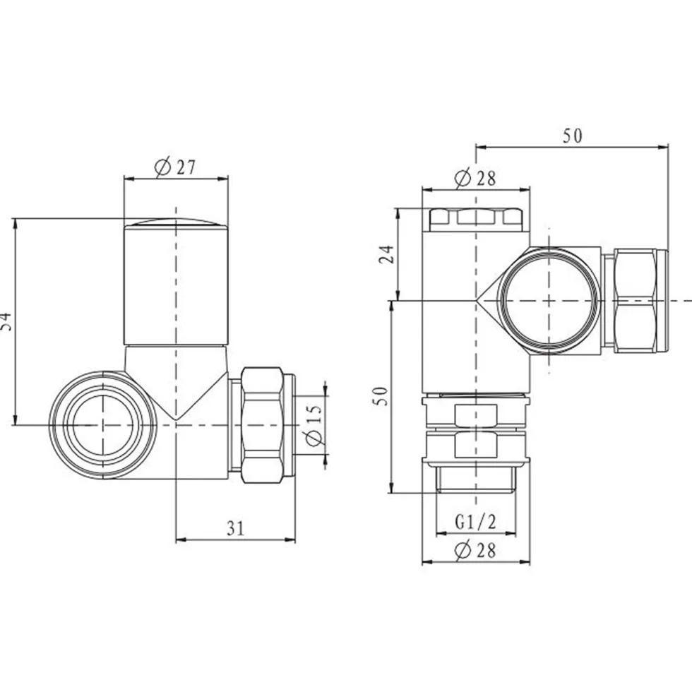 Toasty Anthracite Dual Fuel Corner Radiator Valves