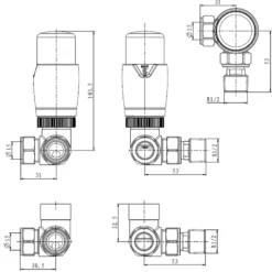Toasty Anthracite Modern Thermostatic Radiator Valves