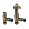 Toasty Antique Copper Traditional Metal Handle Angled Thermostatic Radiator Valve