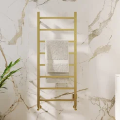 Toasty Arcus Brushed Brass Electric Heated Towel Rail