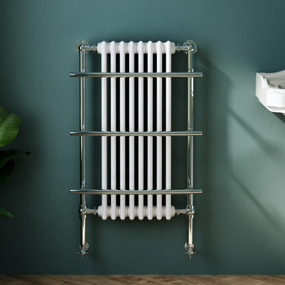 Toasty Ardell Chrome Traditional Heated Towel Rail - 1000 x 630mm