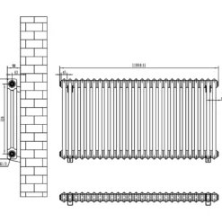 Toasty Ardleigh Anthracite Horizontal Column Radiator