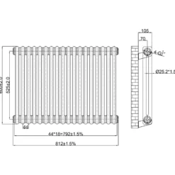 Toasty Ardleigh Antique Brass Horizontal Column Radiator
