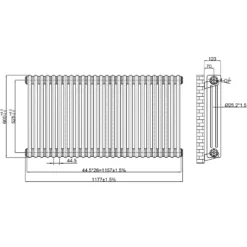 Toasty Ardleigh Antique Brass Horizontal Column Radiator