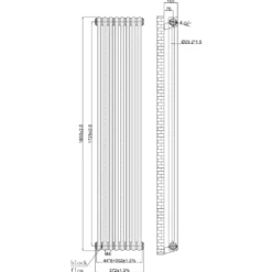 Toasty Ardleigh Antique Brass Vertical Column Radiator