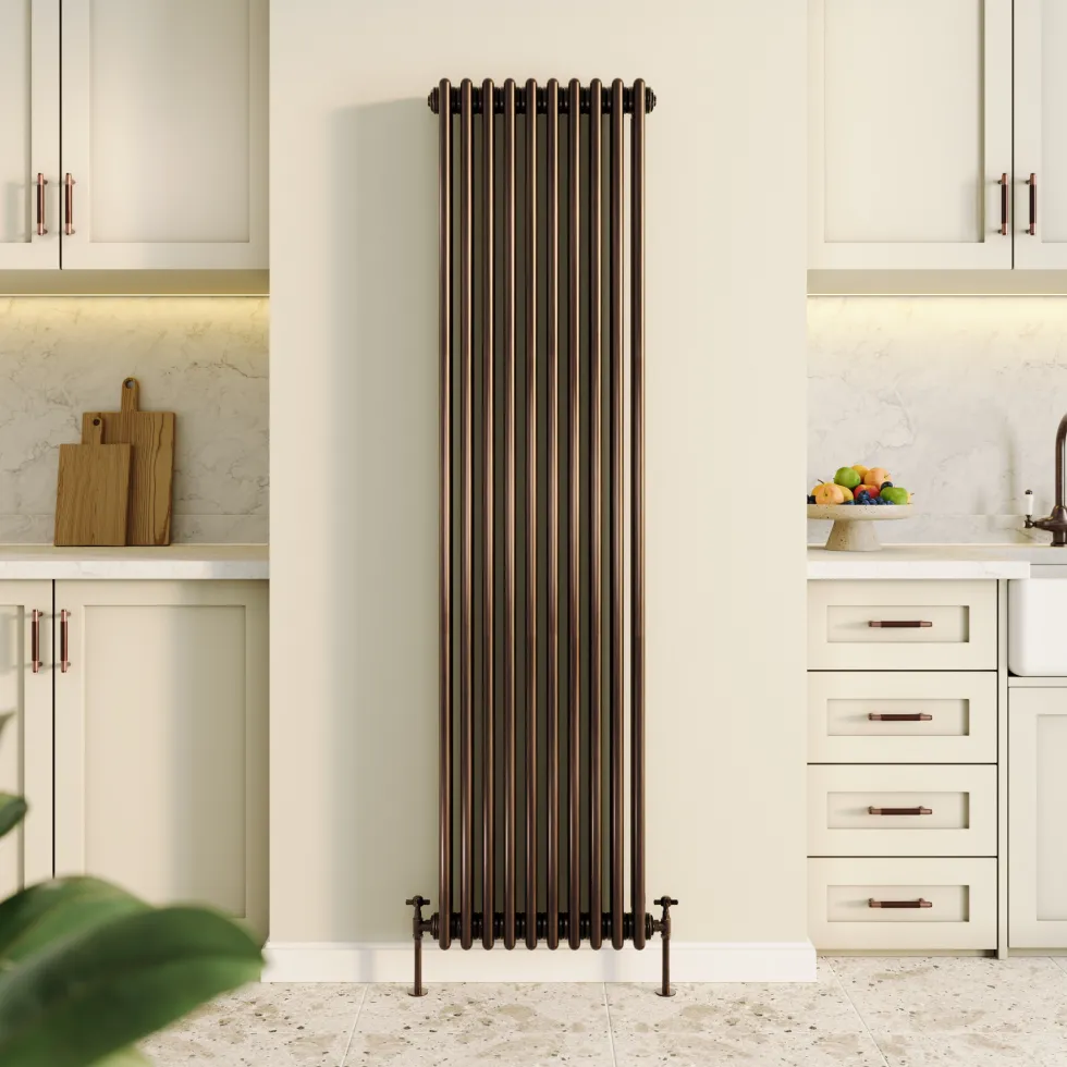 Toasty Ardleigh Antique Copper Vertical 3 Column Radiator
