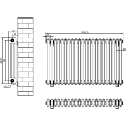 Toasty Ardleigh Matt Black Horizontal Column Radiator