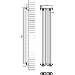 Toasty Ardleigh Matt Black Vertical Column Radiator