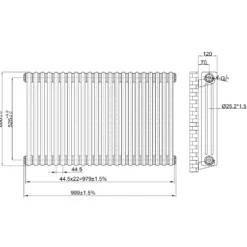 Toasty Ardleigh Raw Metal Horizontal Column Radiator