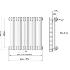 Toasty Ardleigh Raw Metal Horizontal Column Radiator