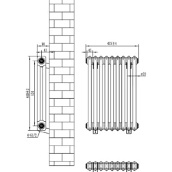 Toasty Ardleigh White Horizontal Column Radiator