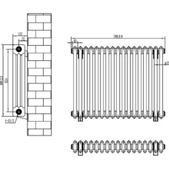 Toasty Ardleigh White Horizontal Column Radiator